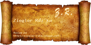 Ziegler Réka névjegykártya